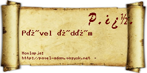 Pável Ádám névjegykártya