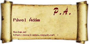 Pável Ádám névjegykártya